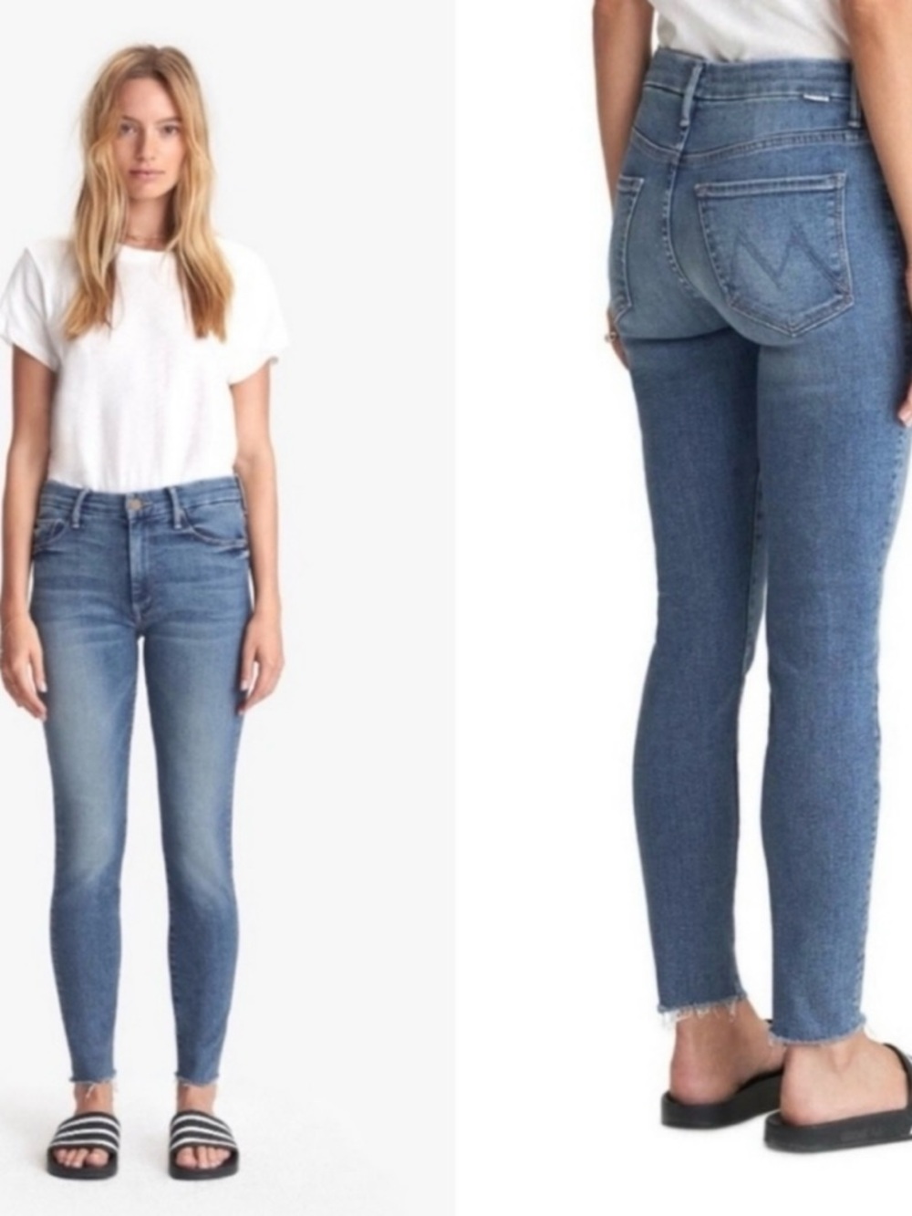 MOTHER Straight-Leg Jeans in Medium Blue Wash